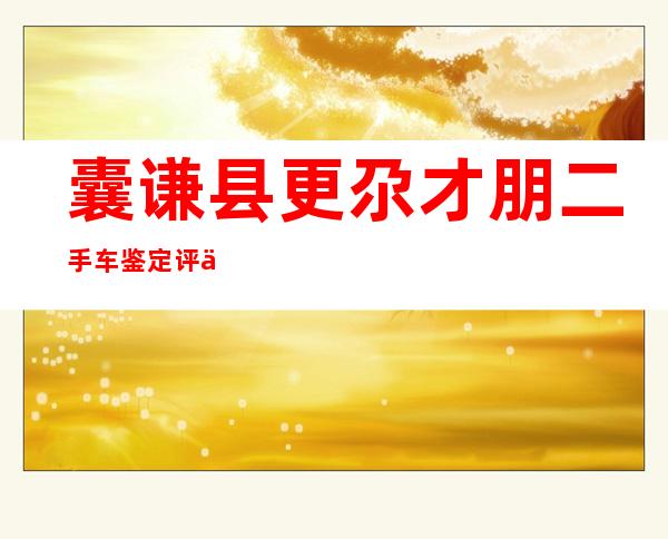 囊谦县更尕才朋二手车鉴定评估有限公司